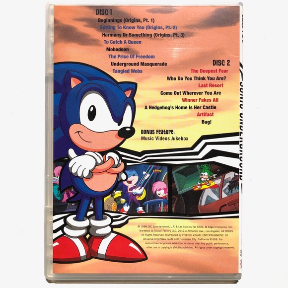 Sonic Underground DVD Anime Television Series 2007 826663106251 CD Soundtrack - Picture 5 of 15